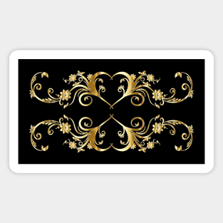 Elegant Ornamental Design in Gold Magnet